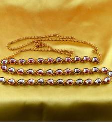 Buy kamrbundh kankti gold platted stone meenakri cz ad moti pearl polki kundun  waist-belt online 