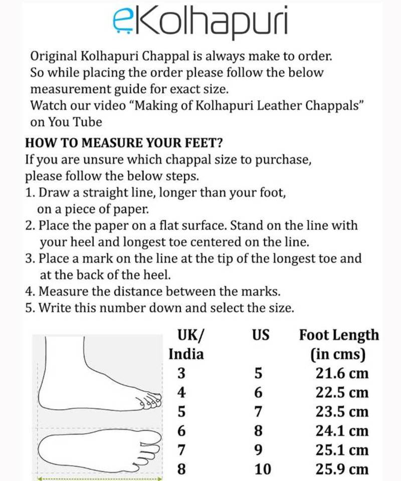 buy ekolhapuri typical kolhapuri ladies chappal online ladies chappal size chart india