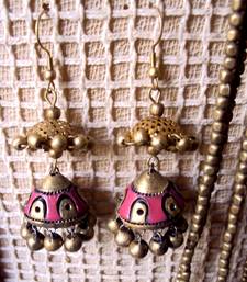 Pink Jhumki with Chhatri