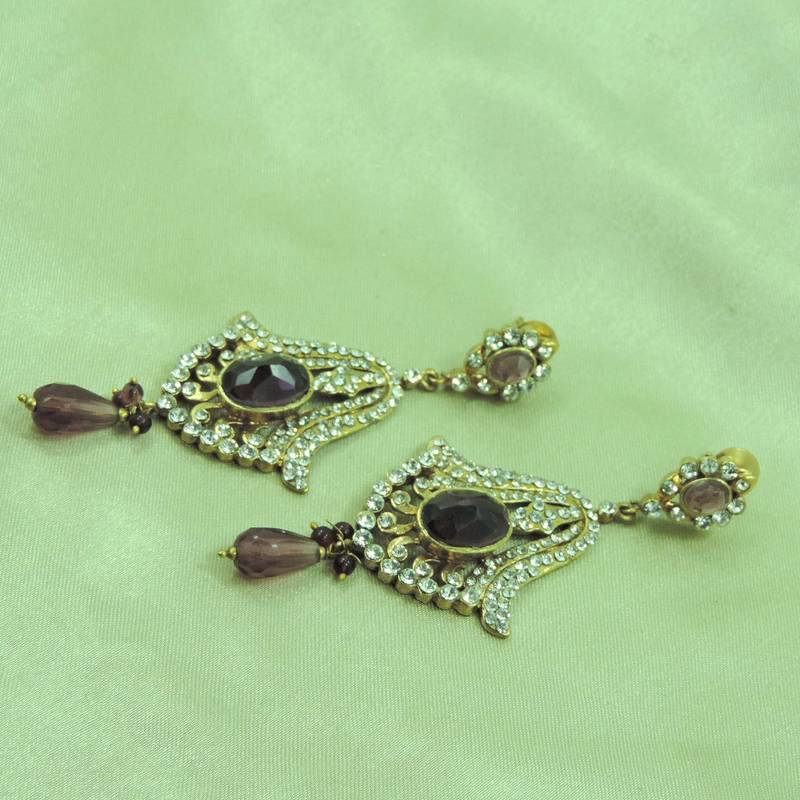 Buy New Design Jaipur Jewelry Purple Earrings Online