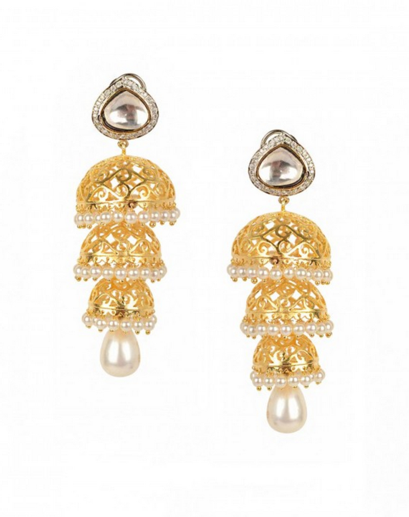Buy Gold Pearl Jhumkas Online