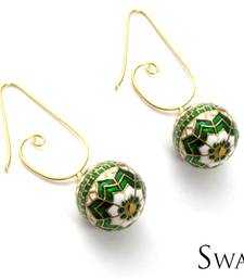 Buy Large Mughal  Enamelwork bead Earrings Earring online