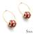 Enamel work bead hoop earrings