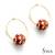 Enamel work bead hoop earrings