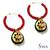 Enamelwork drop with red hoops