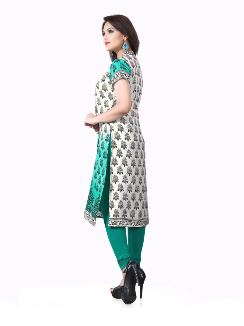 White Crepe Pant Kurti main image 1